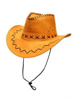 Cowboyhut Kunstleder gelb