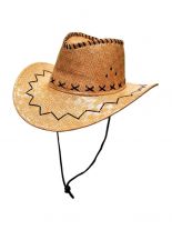 Cowboyhut Kunstleder hellbraun Muster