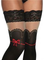 Strapsstrümpfe im Burlesque Style schwarz
