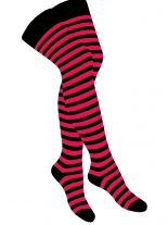 Overknees Streifen pink