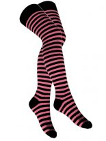 Overknees gestreift schmal rosa