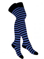 Overknees gestreift schmal blau