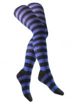 Overknees breit gestreift blau