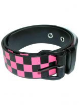 Gürtel Quadrate schwarz pink