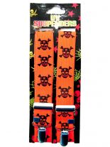 Hosenträger Totenkopf orange