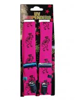 Hosenträger Skelett neon pink