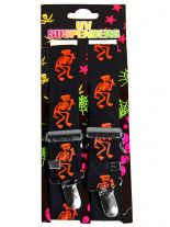 Hosenträger Skelett neon orange