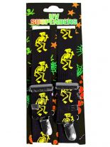 Hosenträger Skelett neon gelb