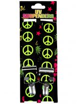 Hosenträger Peace neon gelb
