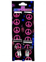 Hosenträger Peace neon pink