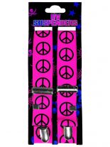 Hosenträger Peace schwarz pink