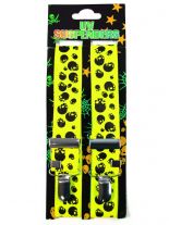 Hosenträger Skull neon gelb