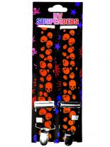 Hosenträger Skull neon orange