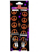 Hosenträger Peace neon orange