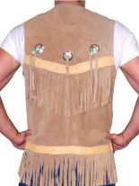 Western Lederweste beige gelb