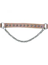 Leder Stiefelband Spitznieten beige