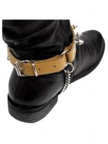 Leder Stiefelband Killernieten beige