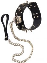 Lederfessel Halsband Killernieten Führungsleine
