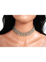 Leder Halsband Kette 3 reihig