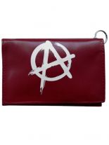 Geldbeutel mit Kette Anarchy rot weiß