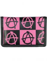 Geldbeutel mit Kette Anarchy schwarz pink