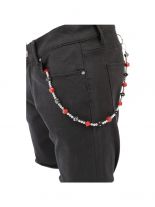 Geldbeutel Kette kleine Würfel schwarz rot
