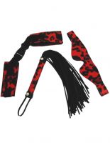 Sklavenset mit Peitsche Leopard rot