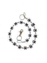 Geldbeutel Kette Skulls and Bones weiß