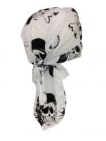 Bandana Cap Piraten Skull weiß
