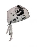 Bandana Cap Piraten Skull weiß
