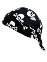 Bandana Cap Totenköpfe schwarz und weiß