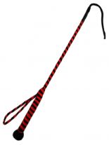 Kunstleder Peitsche schwarz rot mit Aufsätzen