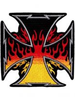 Aufnäher Eisernes Kreuz mit Flammen