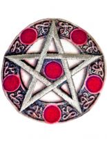 Aufnäher Pentagramm rot