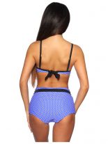Rockabilly Style Wende Bikini blau weiß mit Punkte