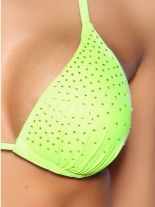 Bikini Triangle mit Strass neongelb