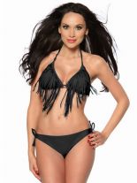 Bikini Fransen schwarz