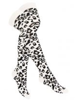 Overknees Leopard schwarz weiß