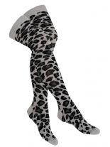 Overknees Leopard schwarz grau
