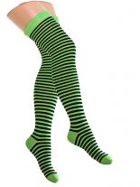 Overknees Pinestripes schwarz grün