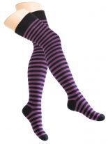 Overknees schwarz lila gestreift
