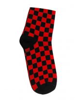 Socken Schachbrett rot medium