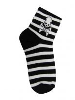Socken skull gestreift weiß