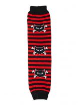 Arm Stulpen Skull Girl gestreift rot