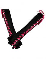 Armstulpen schwarz pink geschnürt