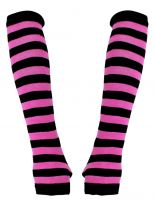 Armstulpen schwarz pink gestreift