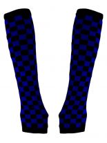 Armstulpen schwarz blau Schachbrett