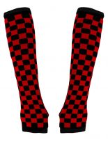 Armstulpen schwarz rot Schachbrett