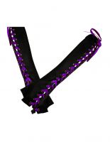 Armstulpen violet geschnürt