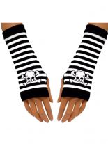 Armstulpen Totenkopf mit Knochen